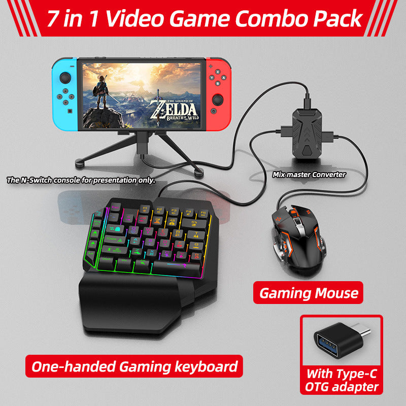 Universal Gaming Keyboard Mouse Converter - 7-in-1 Console Adapter for PS4/PS5/Xbox/Switch