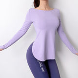 Women's Performance Athletic Long Sleeve Top - Quick-Dry Yoga Training Shirt
