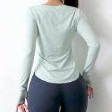 Women's Performance Athletic Long Sleeve Top - Quick-Dry Yoga Training Shirt