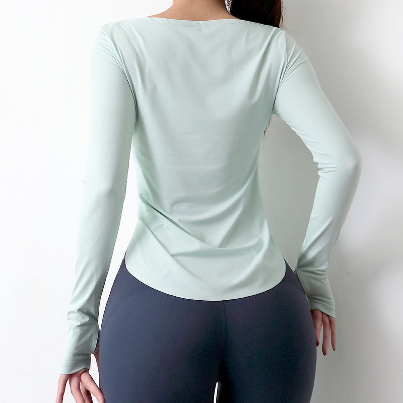 Women's Performance Athletic Long Sleeve Top - Quick-Dry Yoga Training Shirt