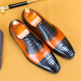 Premium Men's First Layer Cowhide Leather Dress Shoes - Retro Business British Style
