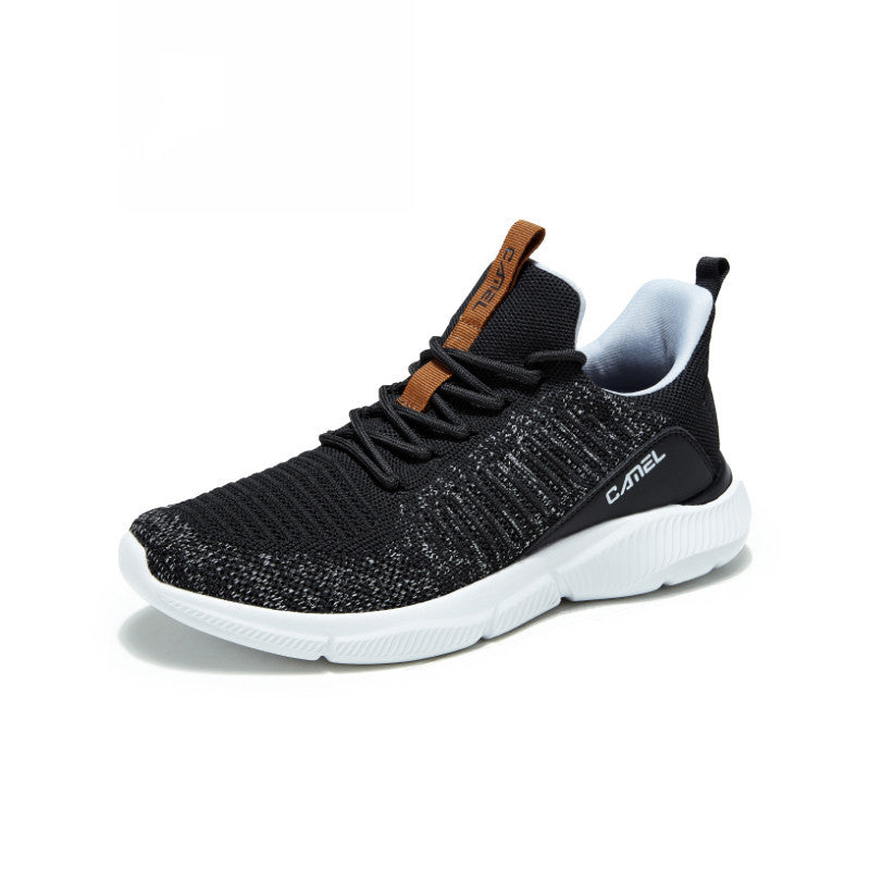 Camel Flying Woven Mesh Running Sneakers - Breathable Athletic Shoes for Men