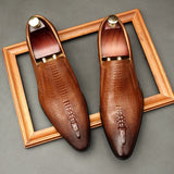 Premium Pointed Toe Leather Business Dress Shoes for Men - Professional Oxford Style