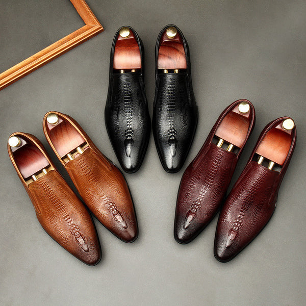 Premium Pointed Toe Leather Business Dress Shoes for Men - Professional Oxford Style