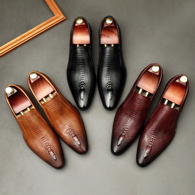 Premium Pointed Toe Leather Business Dress Shoes for Men - Professional Oxford Style