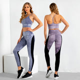 Premium Tie-Dye Two-Piece Athletic Set - Seamless Stitching Gym Wear