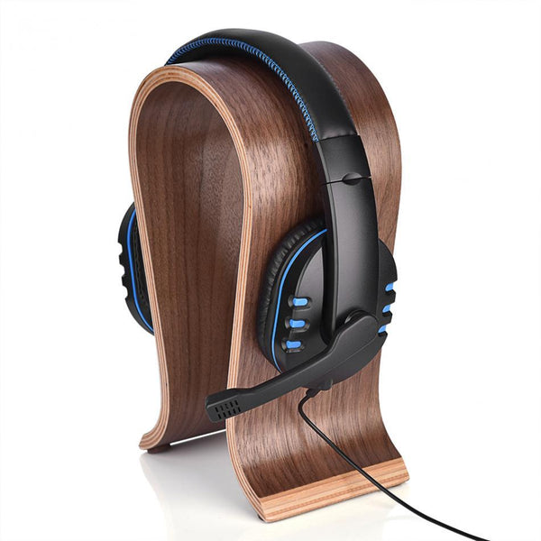 Wooden Bluetooth Headphone Stand - Premium Desktop Headset Holder