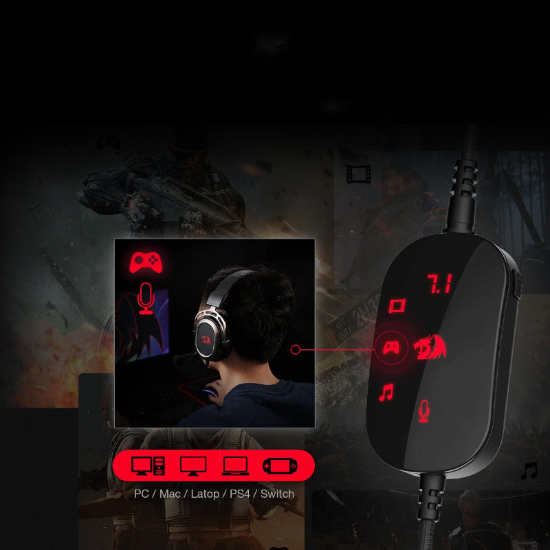 REDRAGON H710 Gaming Headset with 7.1 Surround Sound - Professional RGB Gaming Audio