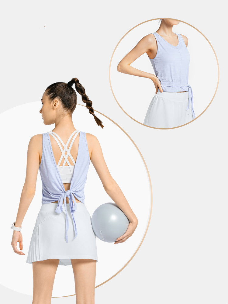 Women's Moisture-Wicking Sleeveless Yoga Top - Breathable Athletic Vest