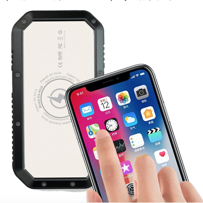 Wireless Solar Power Bank 20000mAh/10000mAh - Portable Charger with LED Torch & Multiple USB Ports