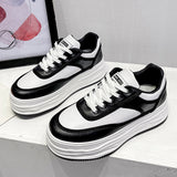 Stylish Korean Platform Sneakers - White Thick Sole Women's Casual Shoes