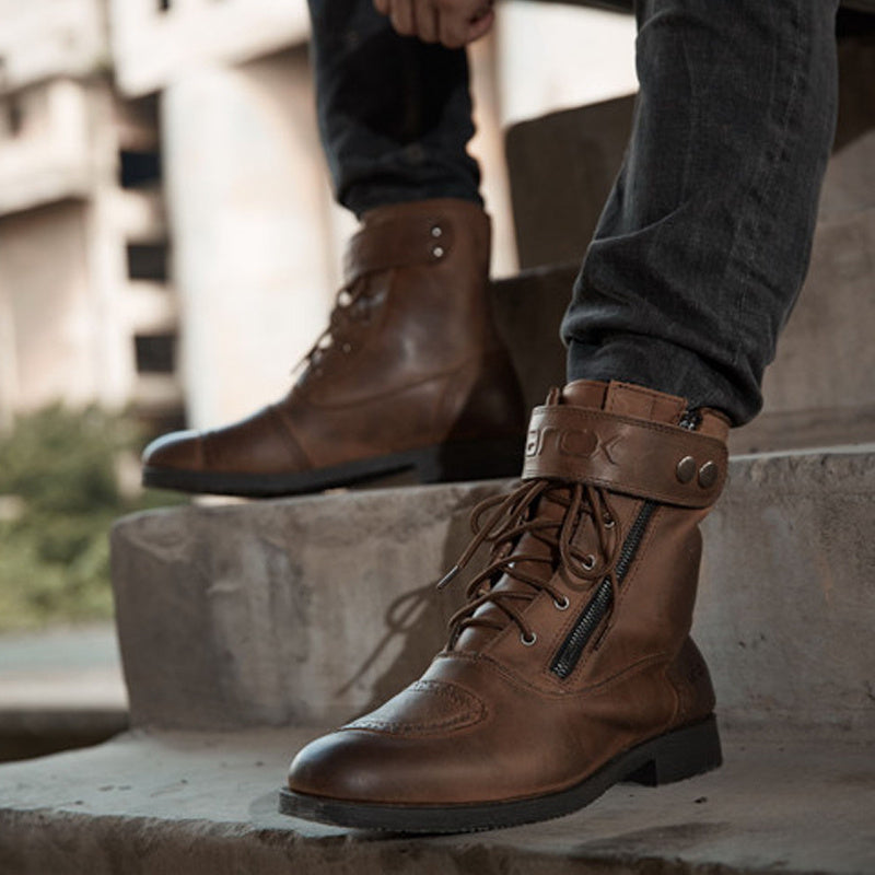 Premium Leather Motorcycle Riding Boots - High-Performance Protection & Comfort