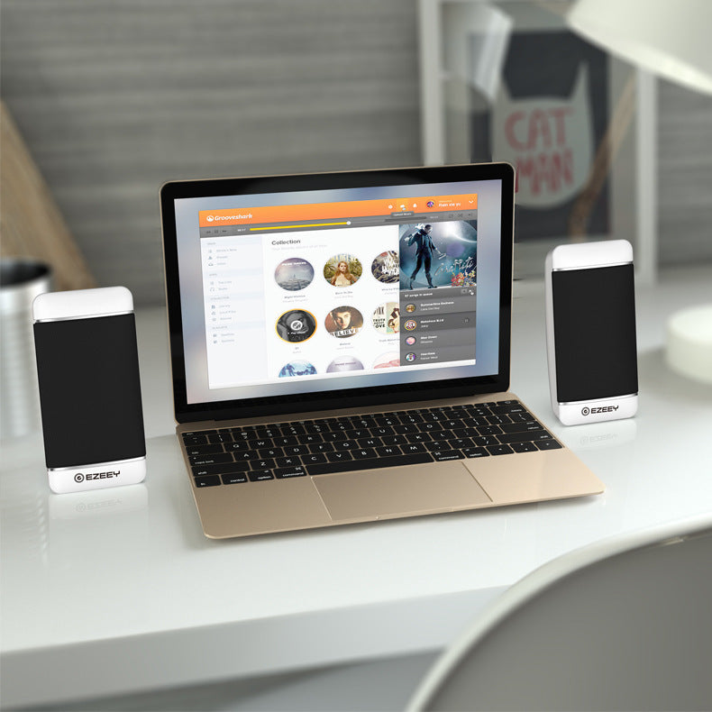 Professional USB Desktop Speakers - Compact 2.5W Stereo Audio System