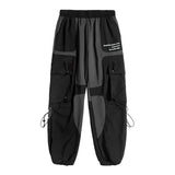 Urban Street Style Cargo Overalls - Men's Functional Harem Pants