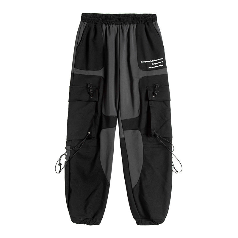 Urban Street Style Cargo Overalls - Men's Functional Harem Pants