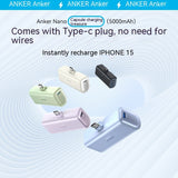 Premium Capsule Power Bank - Ultra-Compact 5000mAh Portable Charger with Foldable USB-C
