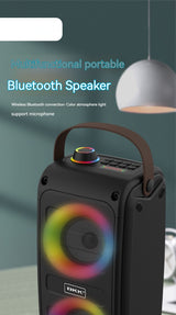 Wireless Bluetooth Speaker with LED Color Lights - Portable Sound System