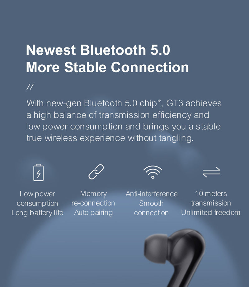 GT3 True Wireless Bluetooth Sports Earbuds - Premium Sound Quality