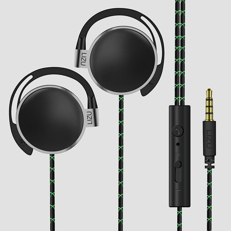 Comfortable Ear-Hook Wired Headphones with Microphone - 3.5mm Audio Jack