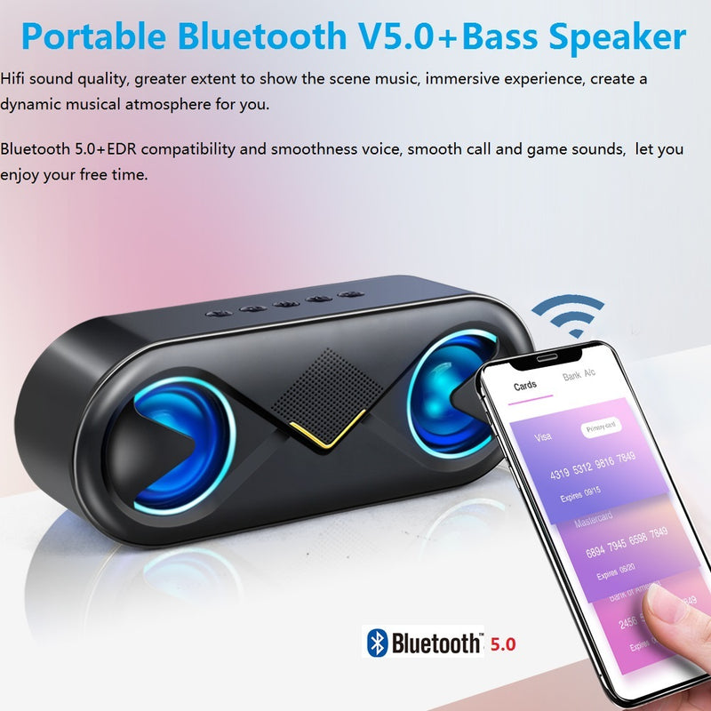 Premium Wireless Bluetooth Speaker - 6W Dual Speakers with 6H Playtime