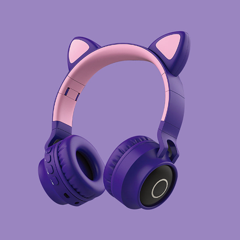 Wireless Cat Ear Headphones with LED Lights - Bluetooth 5.0 Gaming Headset for Kids