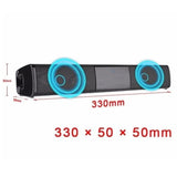 Sleek Metal Bluetooth Soundbar - Wireless Wall-Mount Speaker with Card Reader