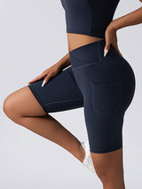 Premium High-Waist Biker Shorts - Tummy Control Yoga & Workout Shorts with Side Pockets
