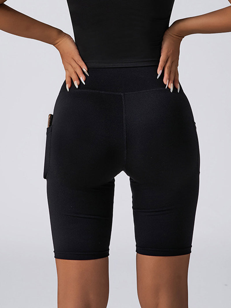 Professional Athletic Performance Biker Shorts - 3-Pack High-Waist Tummy Control with Side Pockets