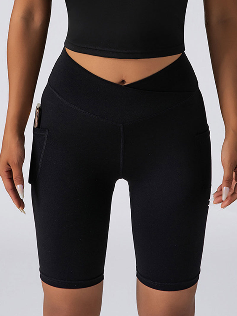 Professional Athletic Performance Biker Shorts - 3-Pack High-Waist Tummy Control with Side Pockets
