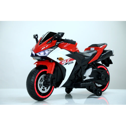 Premium 12V Electric Motorcycle for Kids - Safe Ride-On Toy with Training Wheels & LED Lights