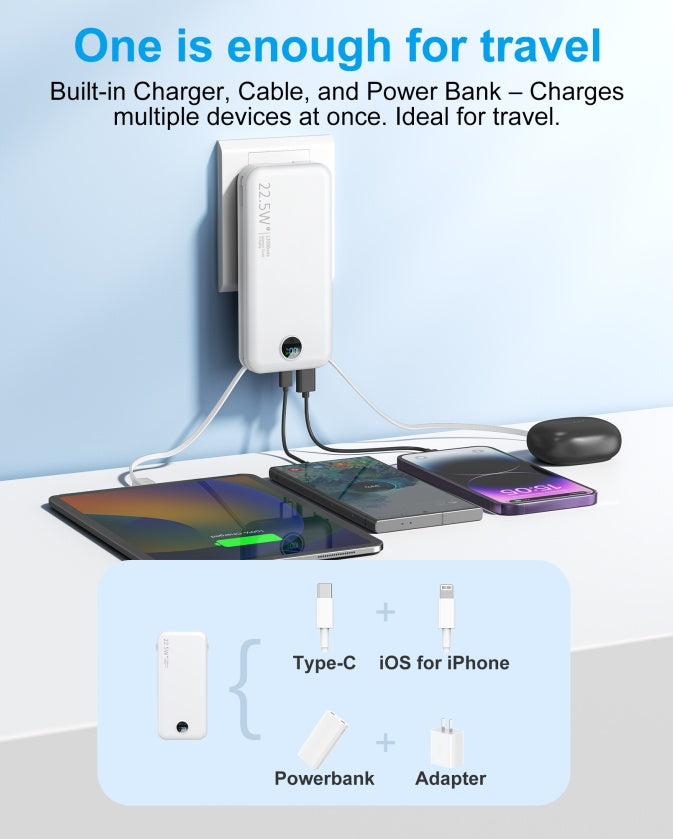 9000mAh Power Bank with AC Socket & Digital Display - Fast Charging Portable Charger