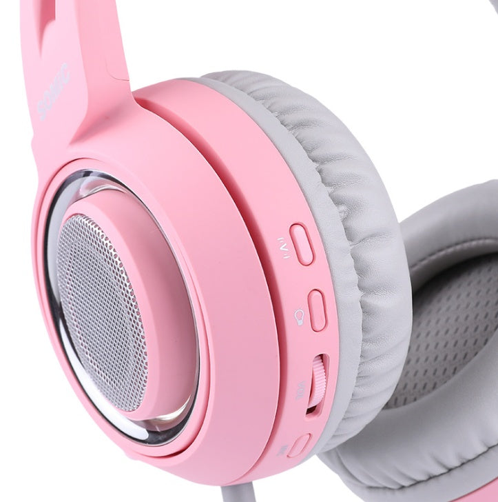 G951 Gaming Headset - USB 7.1 Virtual Surround Sound with LED Cat Ears & Vibration Technology