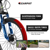 Adventure-Ready 24" Mountain Bike - Steel Frame with Shimano 21-Speed & Dual Disc Brakes
