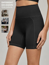 Premium Plus Size High-Waist Yoga Shorts with Side Pockets - Tummy Control Athletic Leggings
