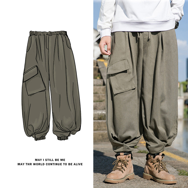 Men's Tactical Cargo Pants - Wide Leg Workwear Trousers with Large Pockets