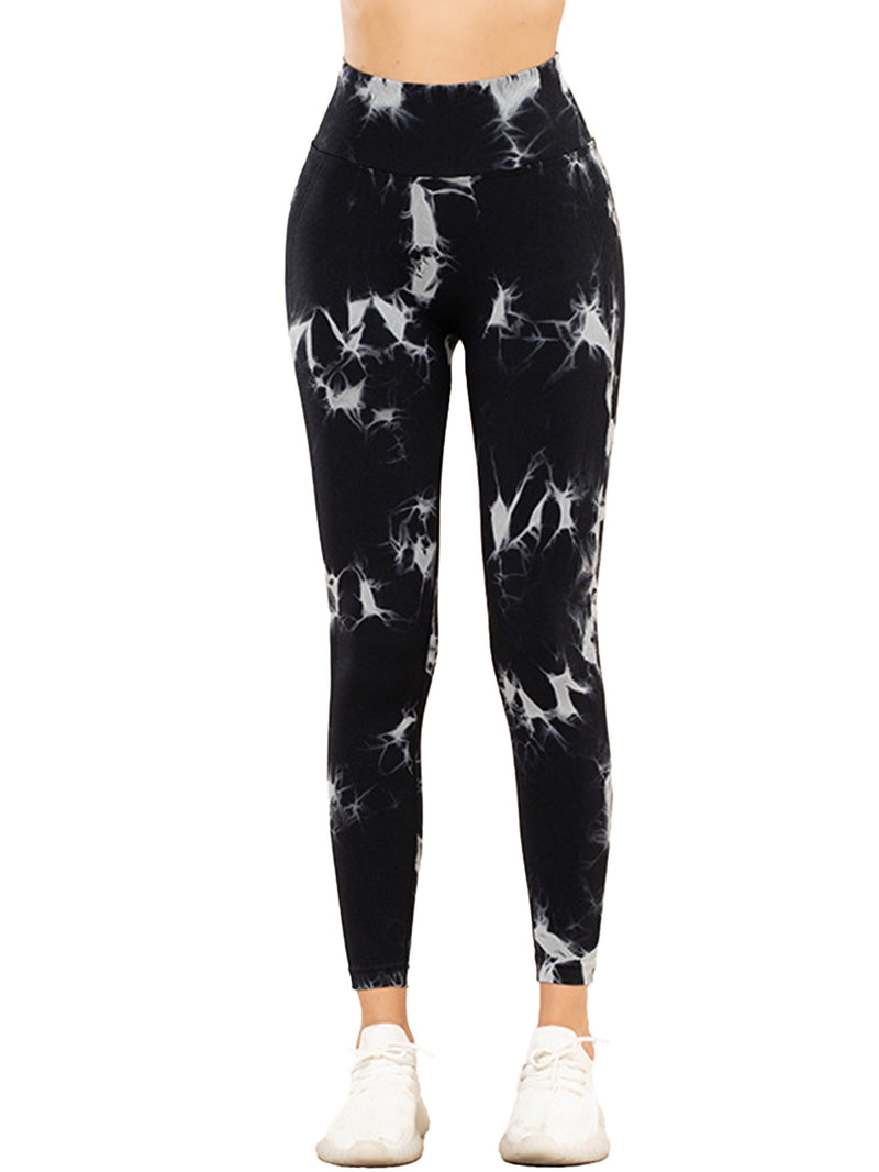 Premium 5-Piece Tie-Dye Yoga Leggings Set - High-Performance Fitness Collection