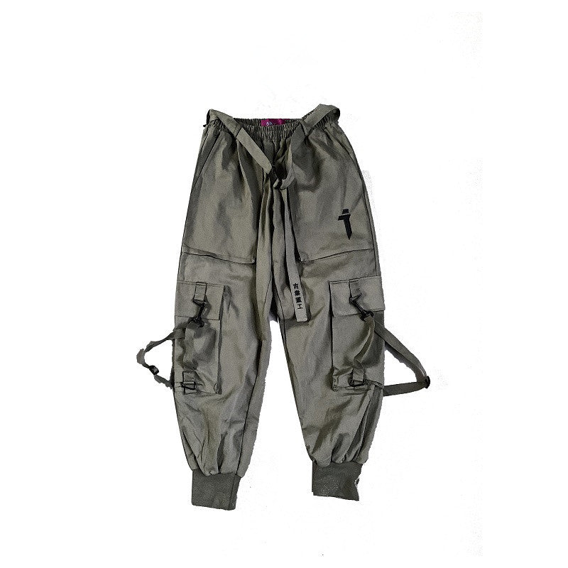 Urban Street Style Cargo Overalls - Men's Loose Fit Hip Hop Pants