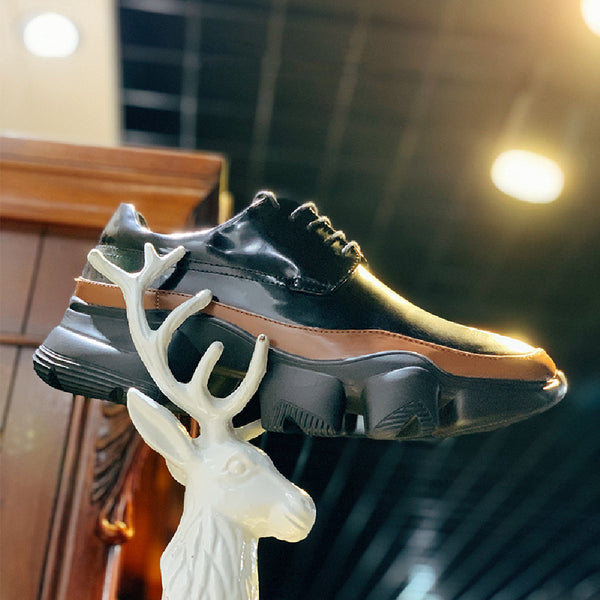 Sophisticated Handcrafted Leather Casual Shoes - Elevated Height Design
