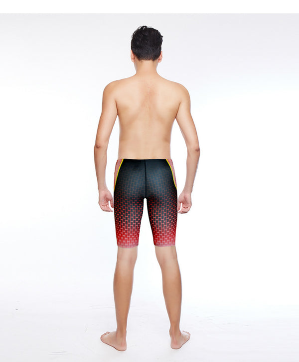 Men's Quick-Dry Swimming Trunks - Five-Point Mid-Length Boxer Style Swim Shorts