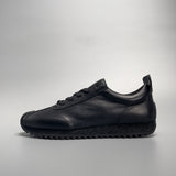 Premium Black Cowhide Casual Men's Genuine Leather Shoes - Breathable Low Heel Design