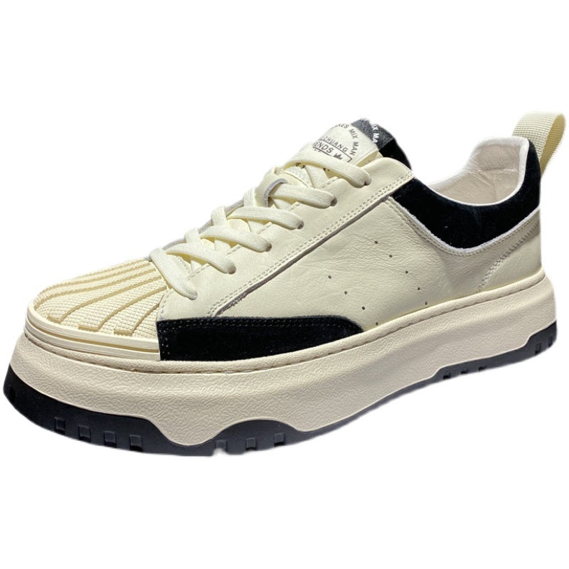 Men's Premium Leather Height Increasing Sports Shoes - Thick Sole Athletic Footwear