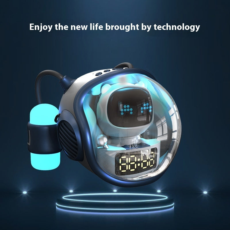 Futuristic AI Voice Spaceship Bluetooth Speaker with Rhythm Ambience Lighting