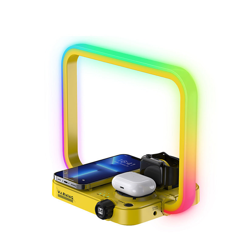 3-in-1 Wireless Charging Station with LED Night Light - Phone, Watch & Headset Charger