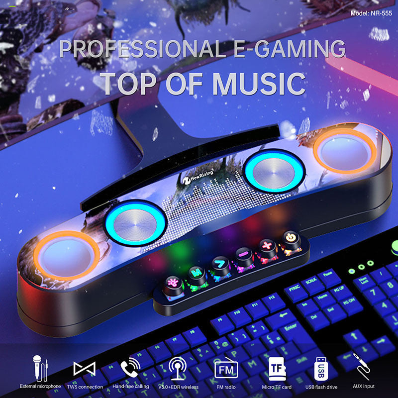 Immersive RGB Gaming Bluetooth Speaker with LED Lights