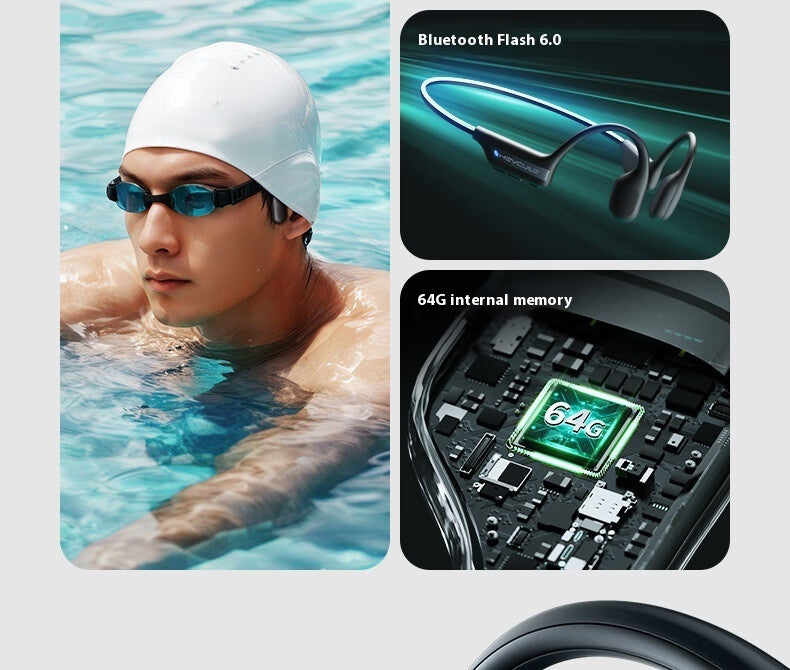 Waterproof Bone Conduction Bluetooth Earphones - Sports Neck Hanging Wireless Headset