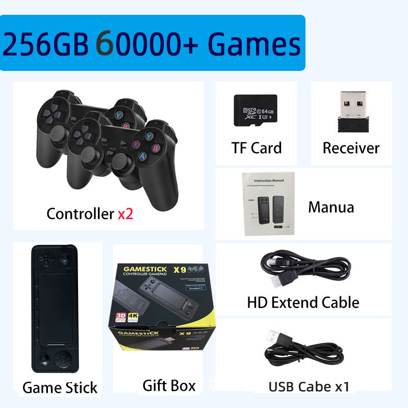 X9 HD Retro Gaming Console - 620 Built-in Games with Dual Controllers
