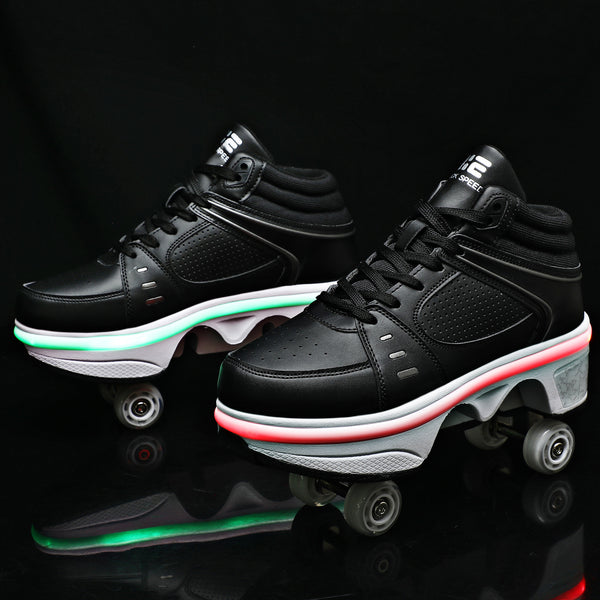 Premium Double Row Rune Roller Skates - Deformation Shoes for Men