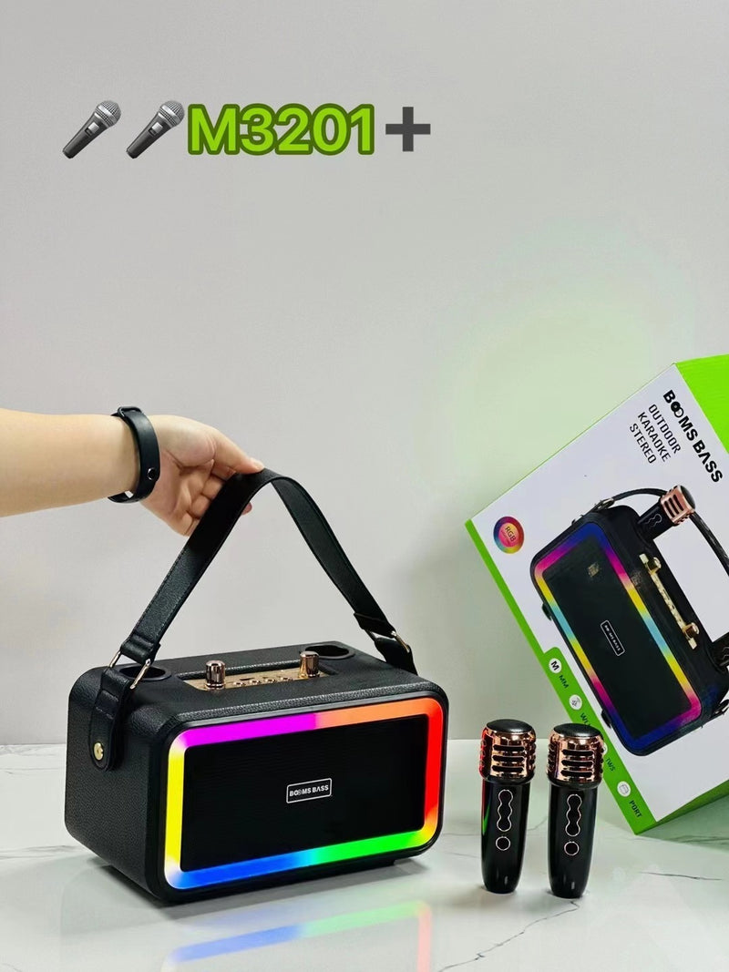Wireless Karaoke Bluetooth Speaker with Dual Microphones - Portable Sound System