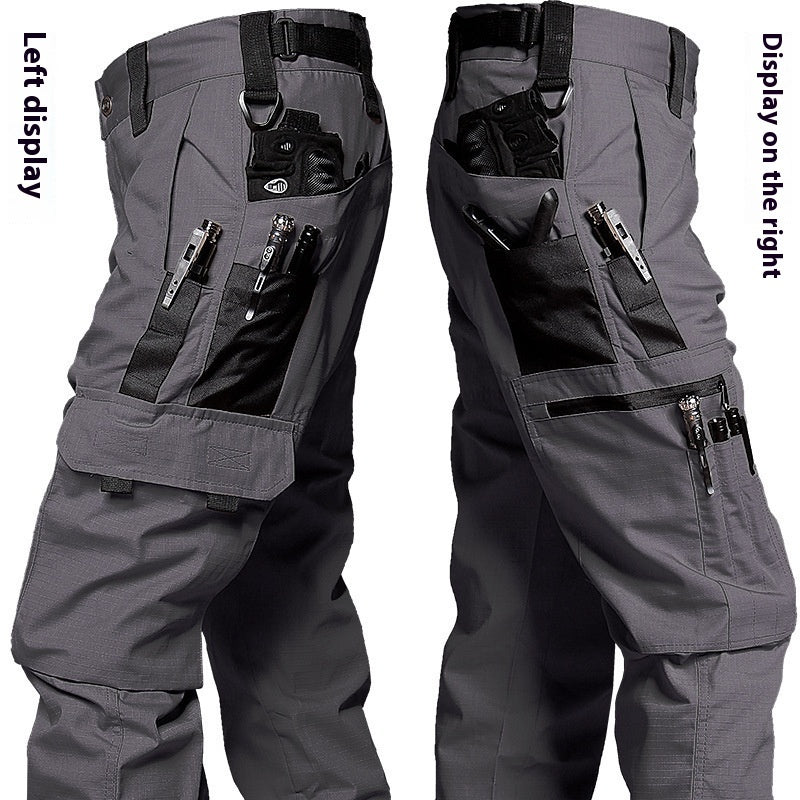 Men's Tactical Outdoor Training Pants - Quick-Dry Cotton Polyester Cargo Trousers