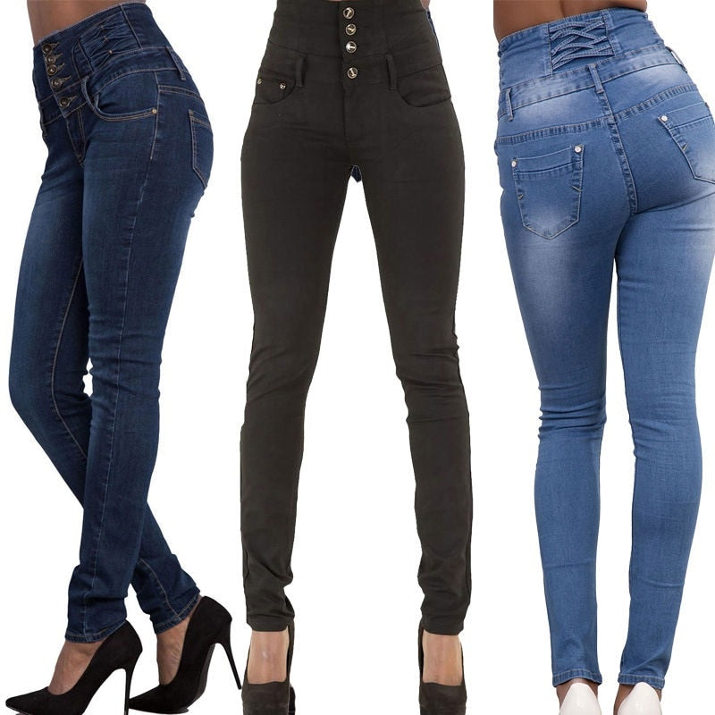 High Quality Woman Denim Pencil Pants Top Brand Stretch Jeans High Waist Pants